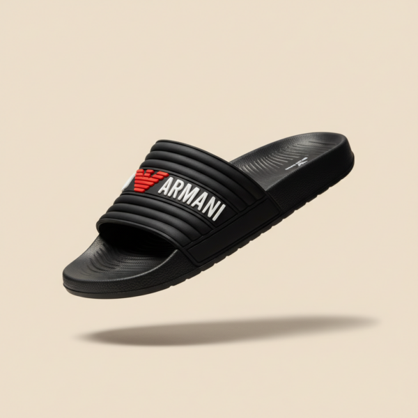 Armature Crimson Black Premium Men Ridged Slides EVA Sole