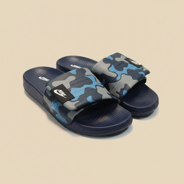 Blue Camo Dynamic Lift Premium Men Padded Slides EVA Sole