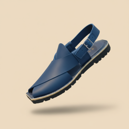 Matte Blue Heritage Peshawari Chappal